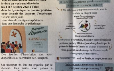 PASSEURS D’ESPERANCE TAIZE 2025 SAMEDI 4 et DIMANCHE 5 OCTOBRE
